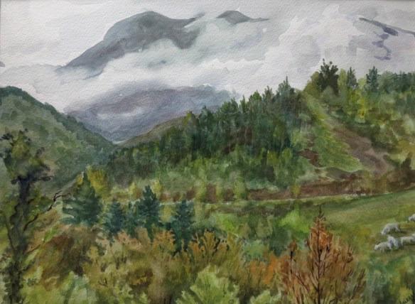 Cloud on the mountain