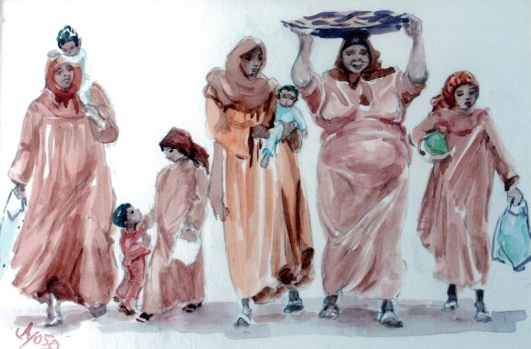 Shoppers returning (front)