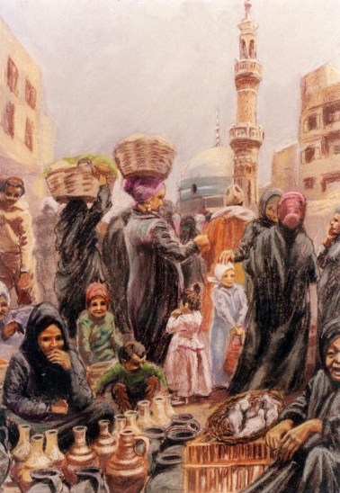 Postcard 47 - Belbeis market (Egypt) - cropped