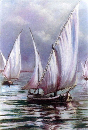 Feluccas on a gloomy day