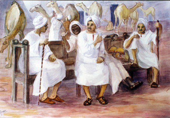 Camel traders laughing